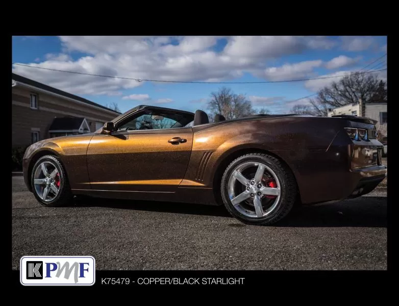 Camaro wrapped with KPMF Copper Black Starlight wrap vinyl