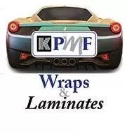 Ferrari wrapped in Iridescent Wrap Vinyl with KPMF Logo over top
